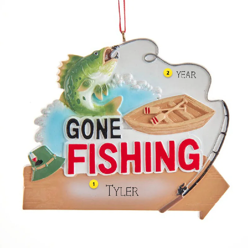 Personalized Gone Fishing Ornament