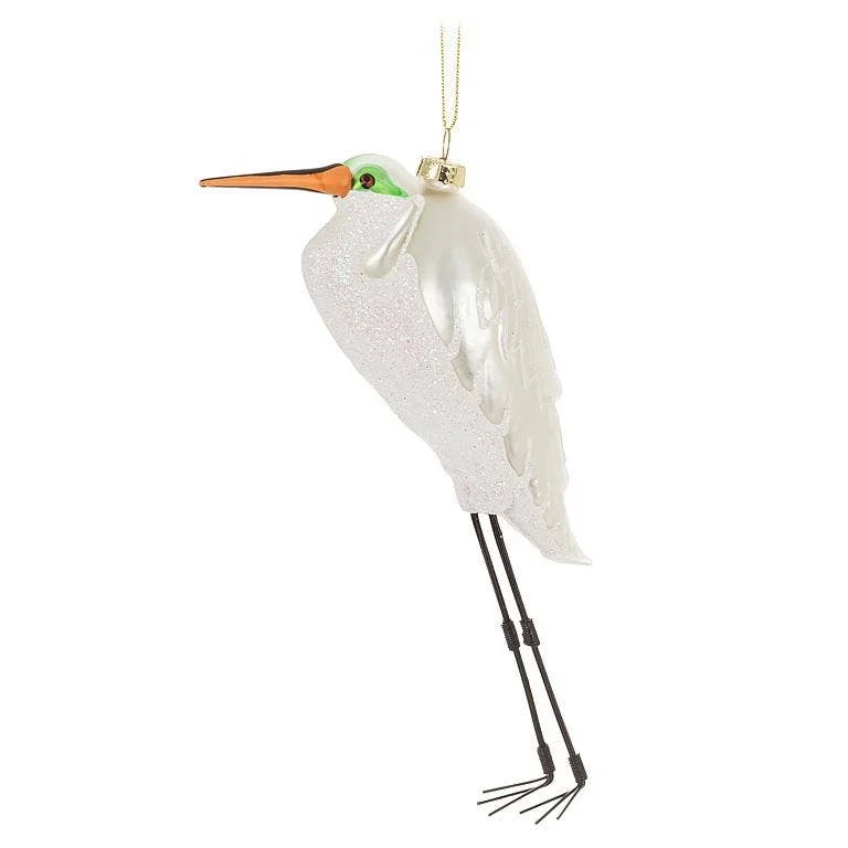 Great White Egret Ornament-6.5"H