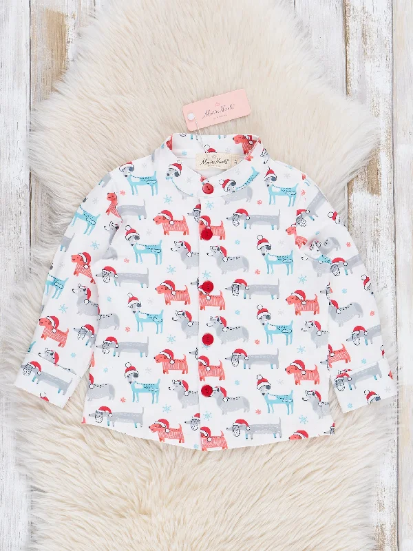 Holiday Puppies Button-Up Shirt