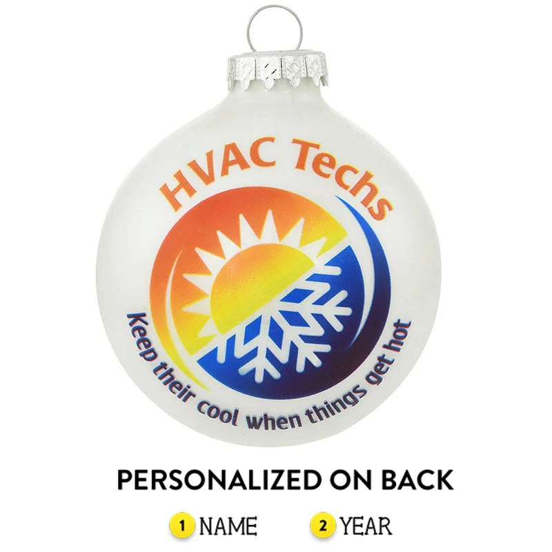 Personalized HVAC Technician Glass Bulb Ornament