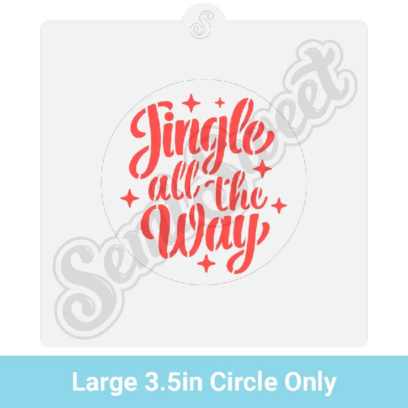 Jingle All the Way Circle Cookie Stencil