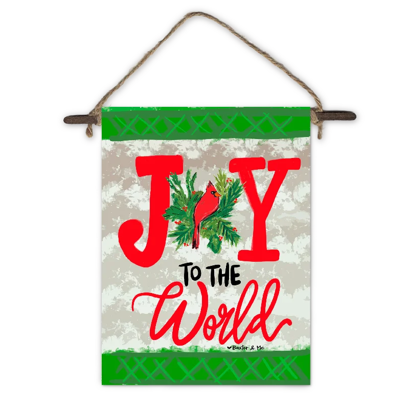 Joy to the World Red Bird Mini Wall Hanging