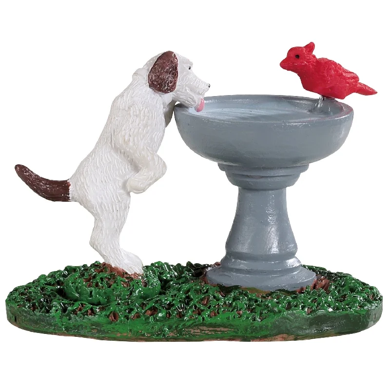 Lemax Caddington Village Accessory: Bird Bath Dog Fountain #94535