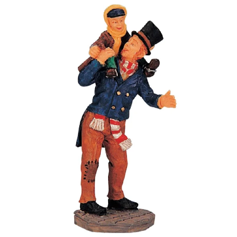 Lemax Caddington Village Figurine: Bob Cratchit & Tiny Tim #02403