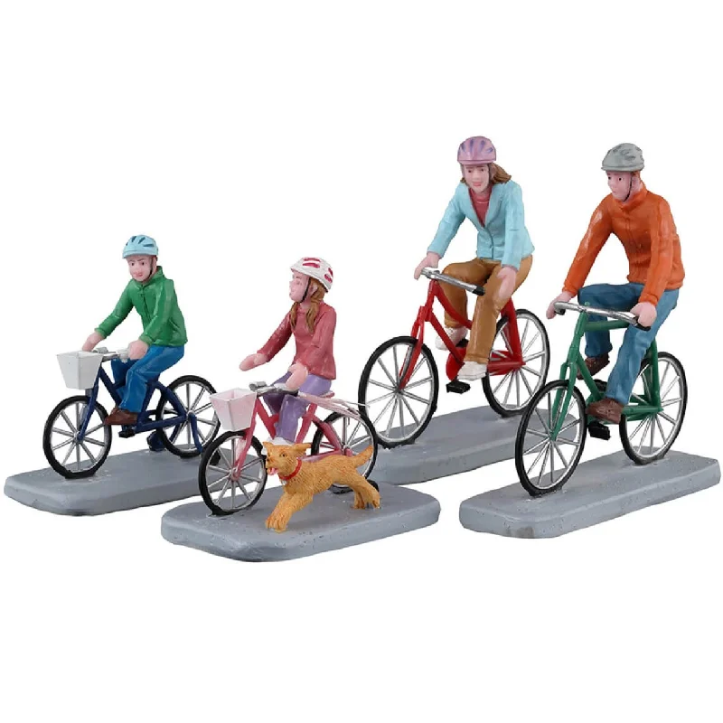 Lemax Caddington Village Figurines: Family Bike Ride, Set of 4 #32220