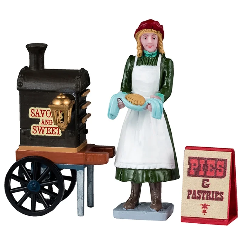 NEW 2024 Lemax Caddington Village Figurines: Savory & Sweet Pies & Pastries, Set of 3 #42329