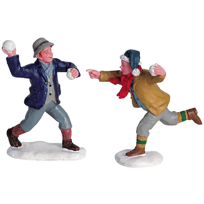 Lemax Caddington Village Figurines: Snowball Fun, Set of 2 #62308