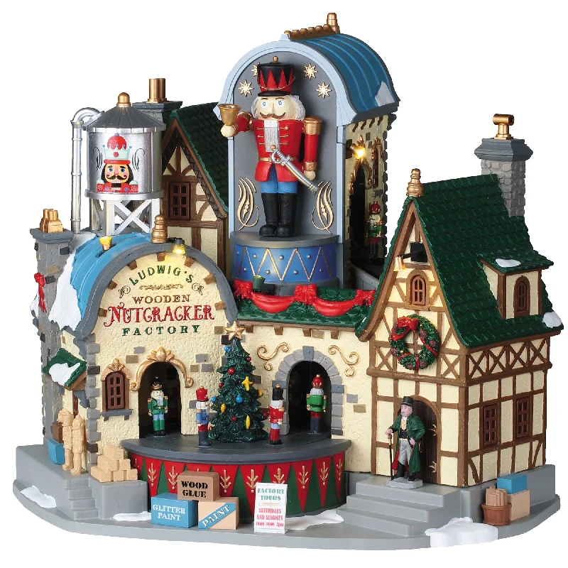 Lemax Caddington Village Sights & Sounds: Ludwig's Wooden Nutcracker Factory #95463