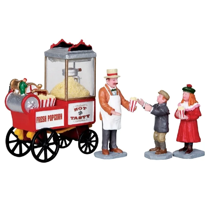 Lemax Carnival Figurines: Popcorn Seller, Set of 4 #02832