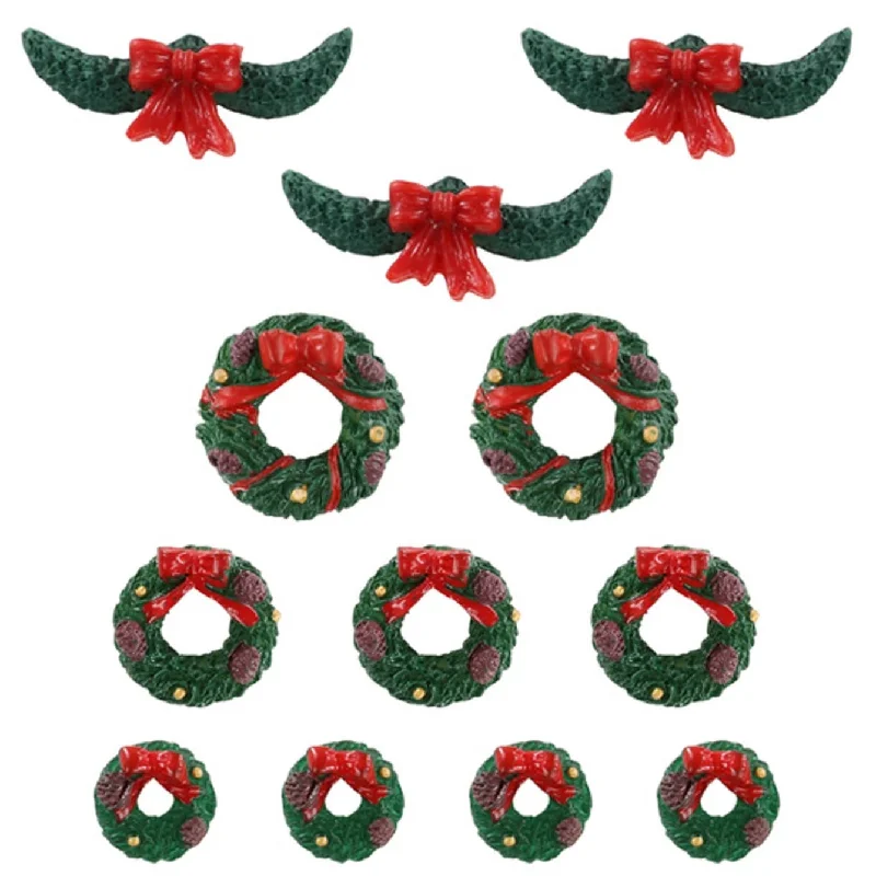 Lemax General Collectible Accessories: Garland and Wreaths, Set of 12 #04802