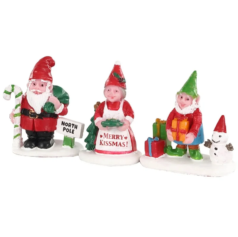 Lemax General Collectible Accessories: Christmas Garden Gnomes, Set of 3 #04739