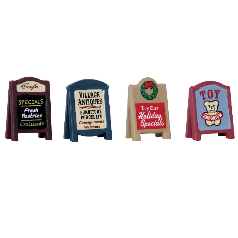 Lemax General Collectibles Accessory: Village Signs, Set of 4 #64071