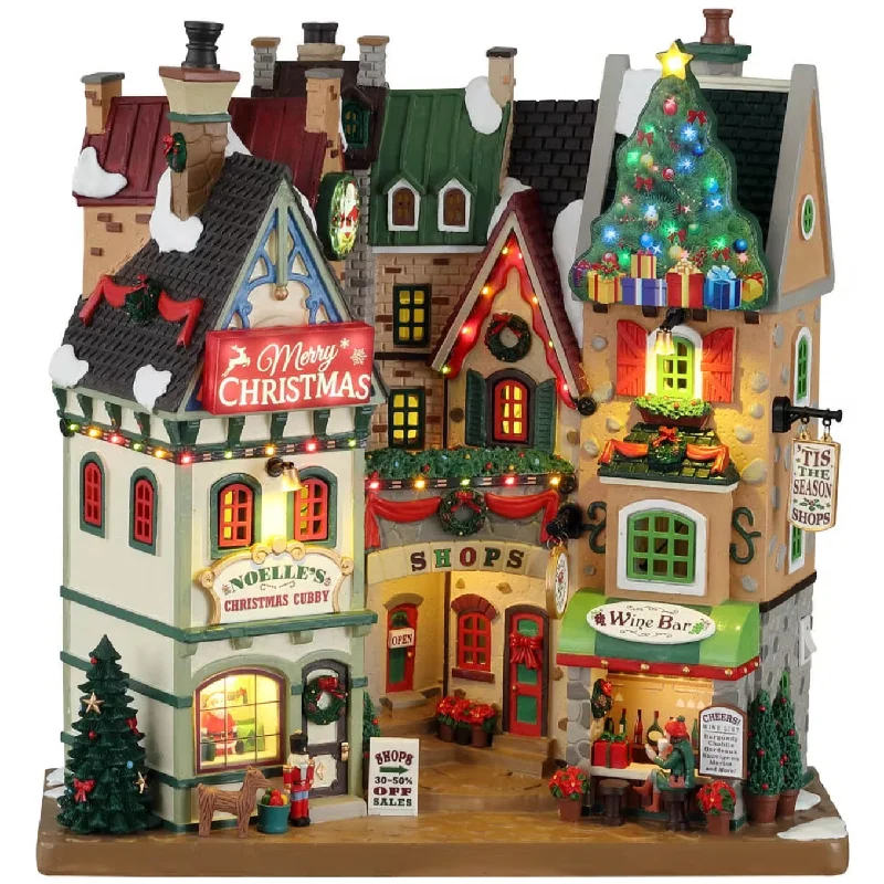 Lemax General Collectibles Facade: Tis The Season Shops #15804