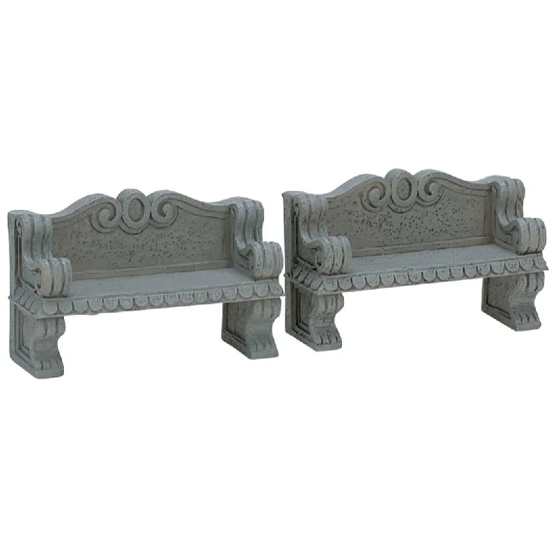 Lemax General Collectibles: Stone Bench, Set of 2 #74612