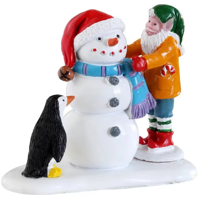 Lemax Santa's Wonderland Figurine: Building a Snowman #22134