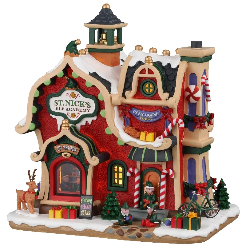 Lemax Santa's Wonderland Lighted Building: St. Nick's Elf Academy #95530