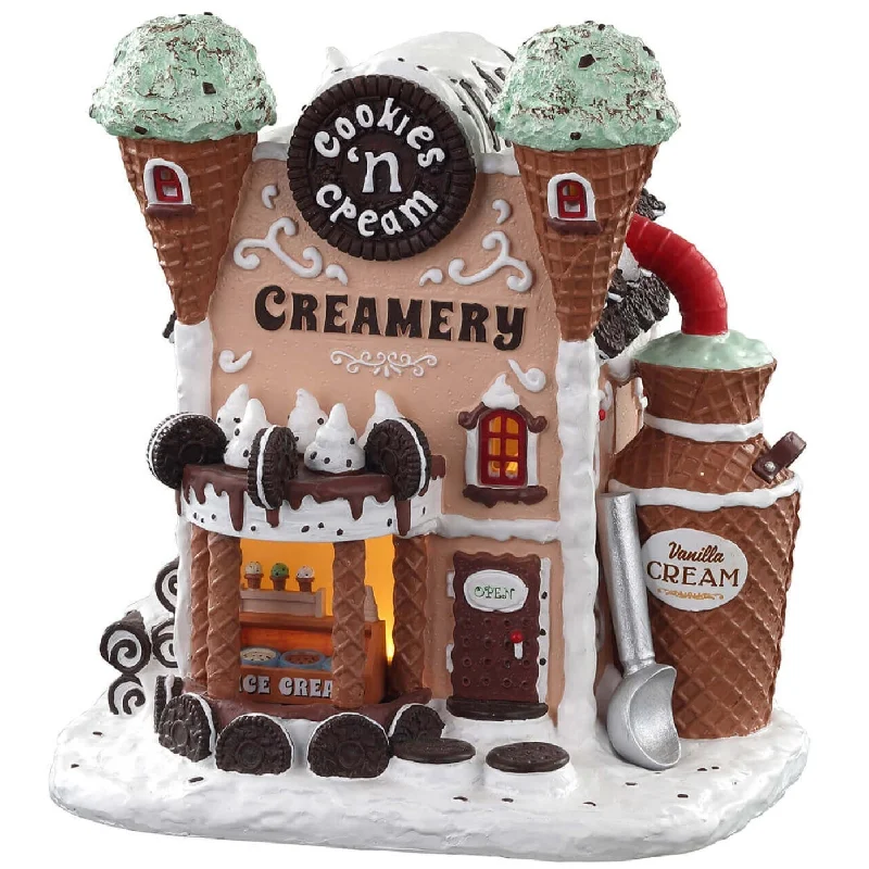 Lemax Sugar N Spice Lighted Building: Cookies 'N Cream Creamery #05699