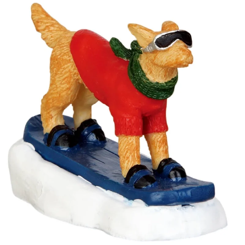 Lemax Vail Village Figurine: Snowboarding Dog #2014