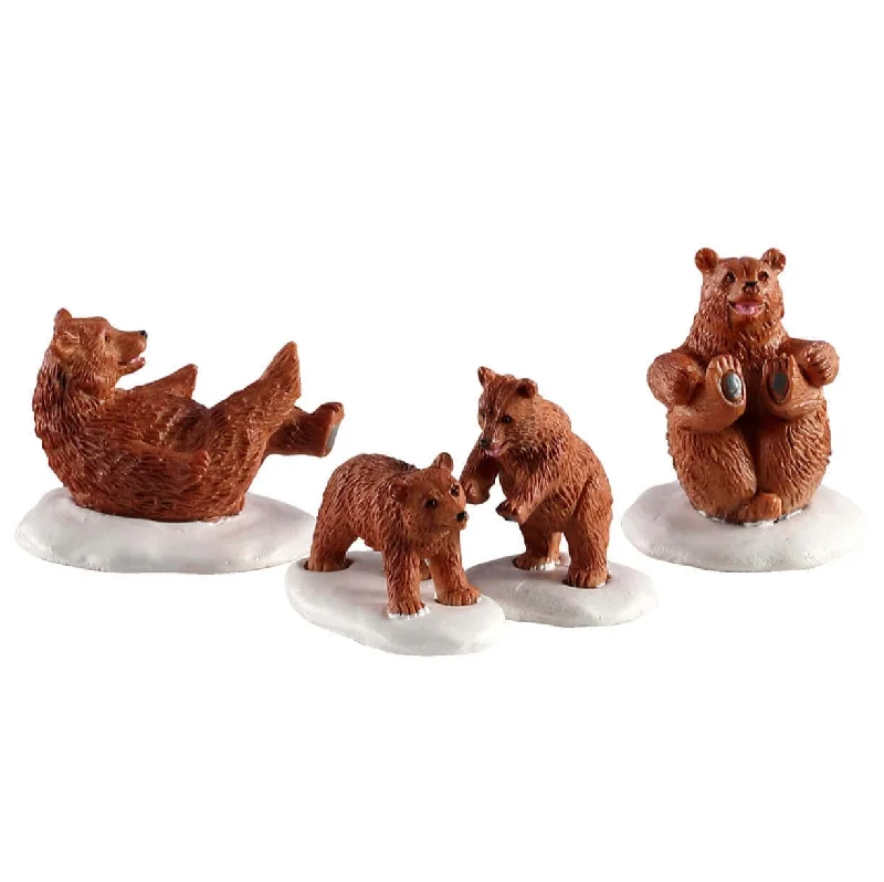 Lemax Vail Village Figurines: Bear Family Snow Day, Set of 4 #02943