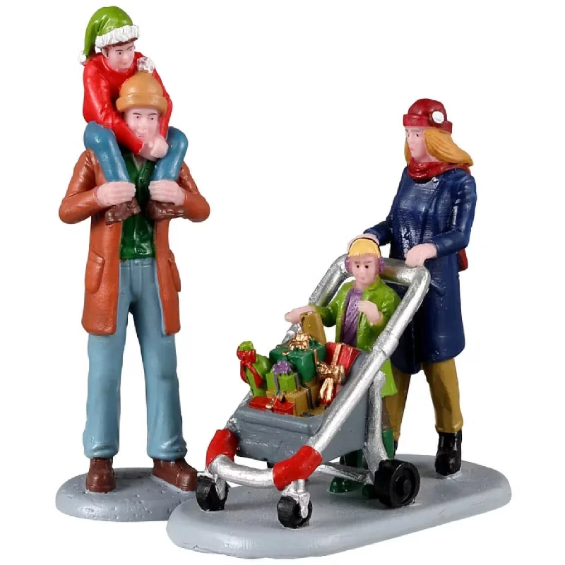 Lemax Vail Village Figurines: Family Holiday Shopping Spree #22124