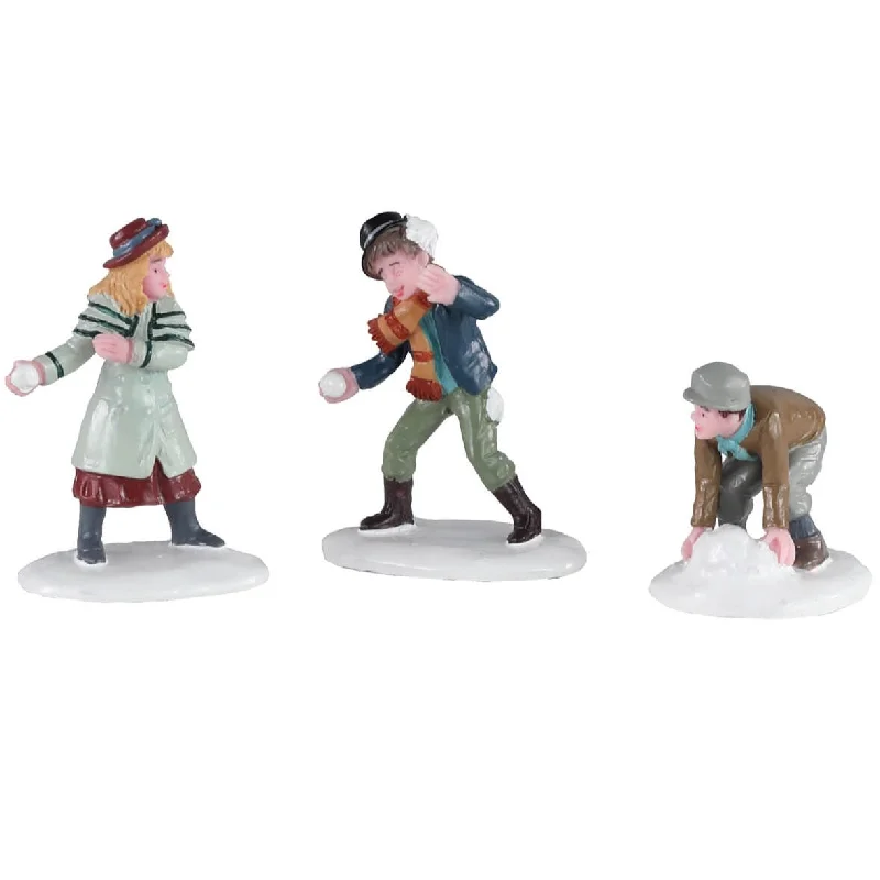 Lemax Vail Village Figurines: Snowball Skirmish, Set of 3 #02942