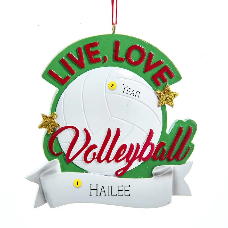 Personalized Live, Love Volleyball Ornament