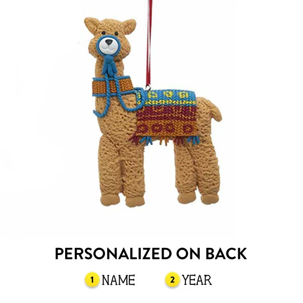 Personalized Llama with Blanket Ornament