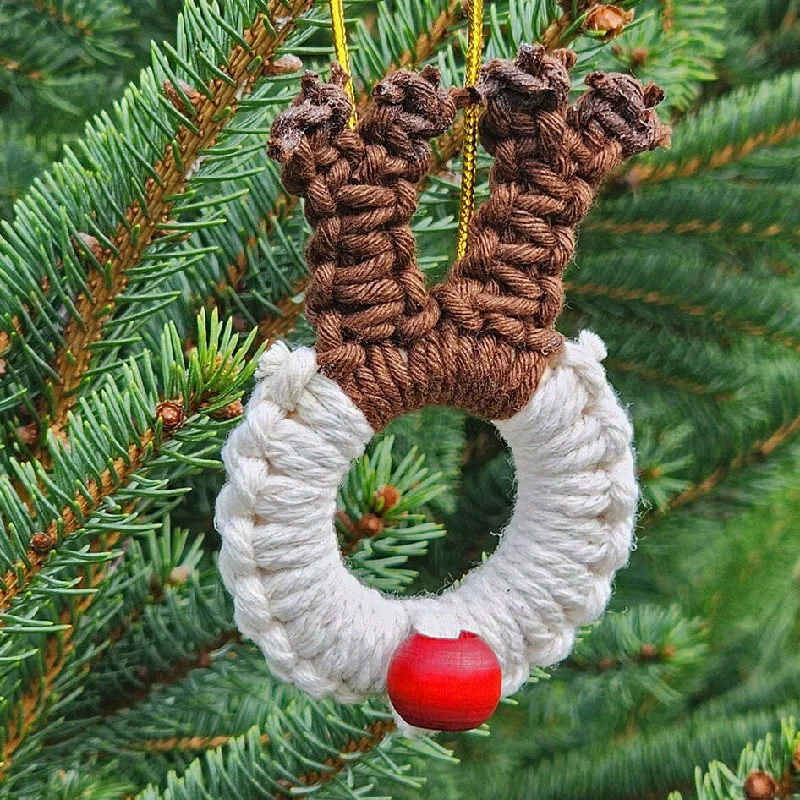 Macrame Reindeer Ornament