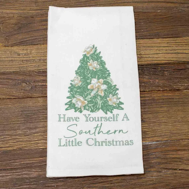 Magnolia Southern Christmas Hand Towel