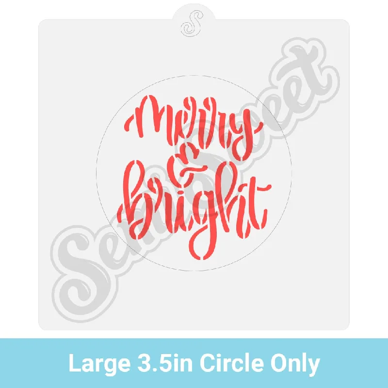 Merry & Bright Circle Cookie Stencil