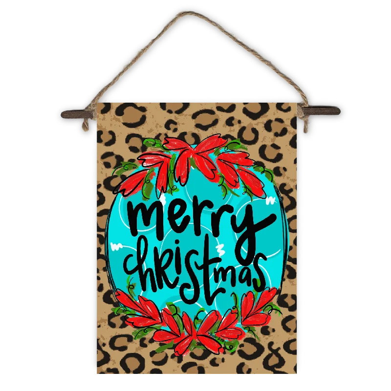 Merry Christmas Cheetah Mini Wall Hanging