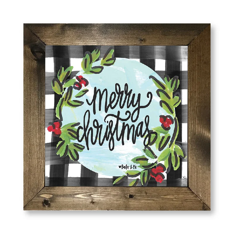 Merry Christmas Wreath - Framed Art