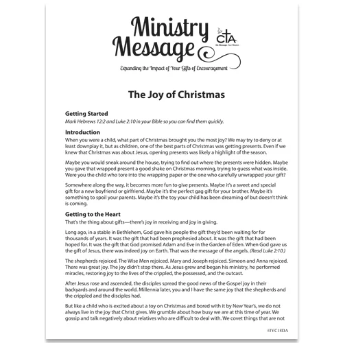 Ministry Message - Joy of Christmas