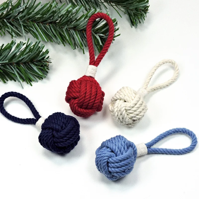 Monkey Fist Christmas Ornament, Nautical Holiday Ball