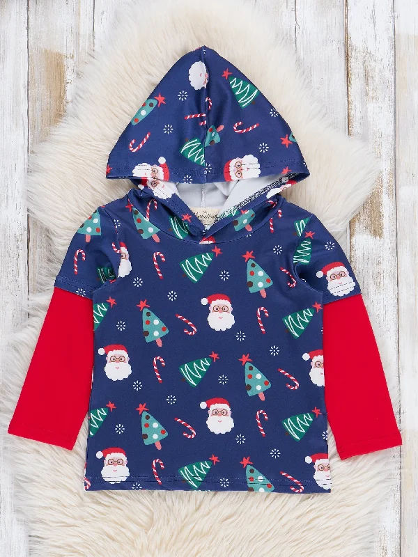 Navy Christmas Party Hoodie