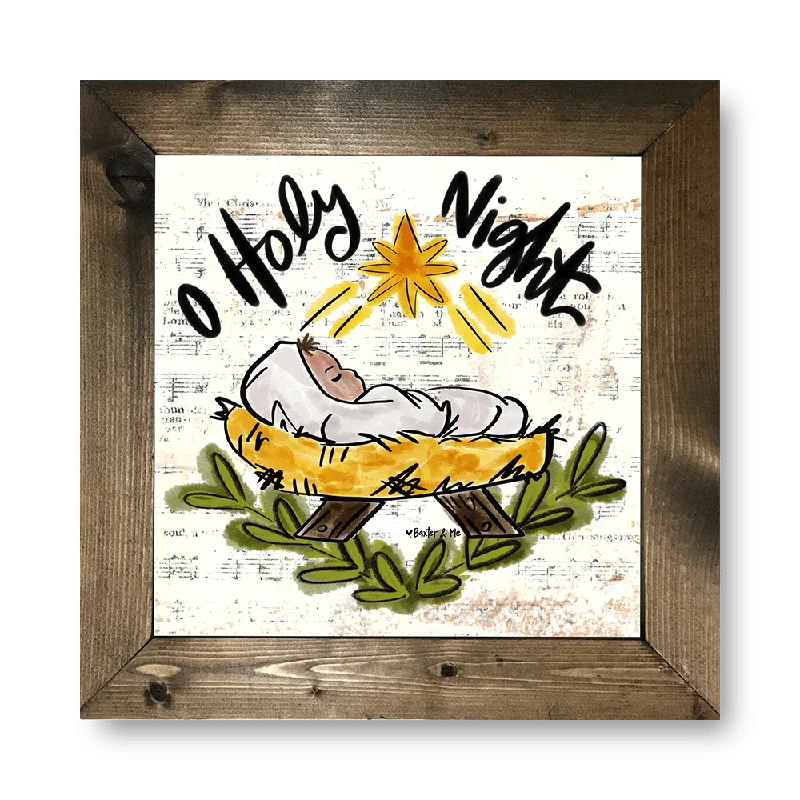 O Holy Night Baby - Framed Art