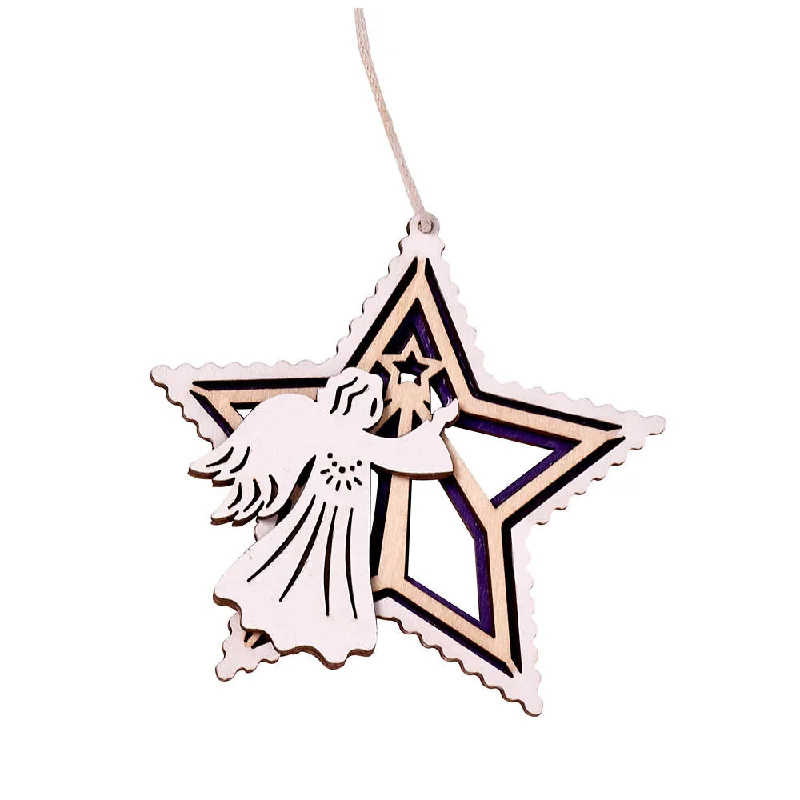 Star-Shape Laser-Cut Wooden Ornament