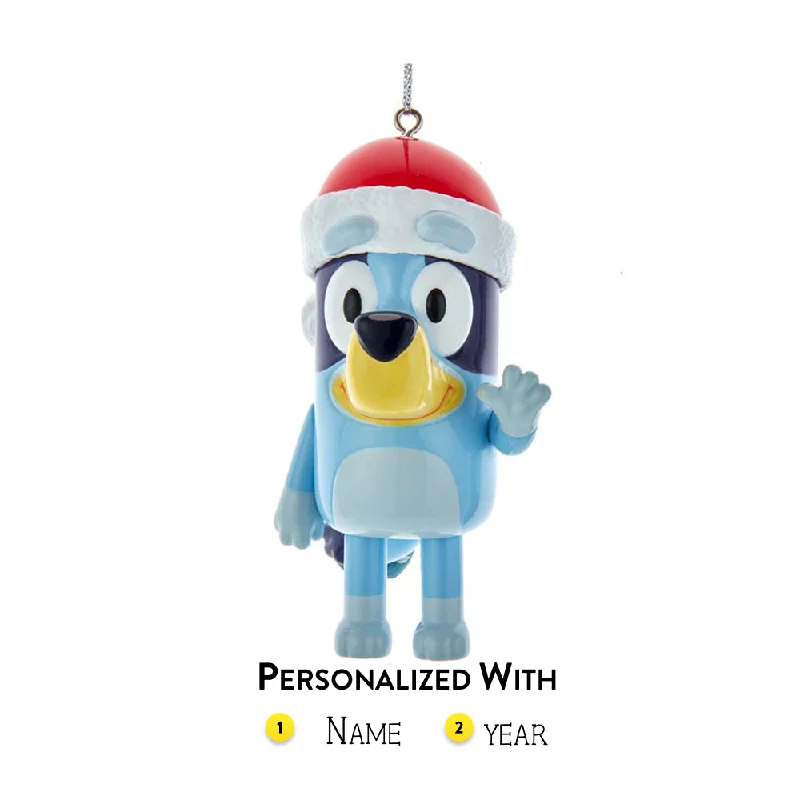 Personalized Bluey™ with Santa Hat Ornament