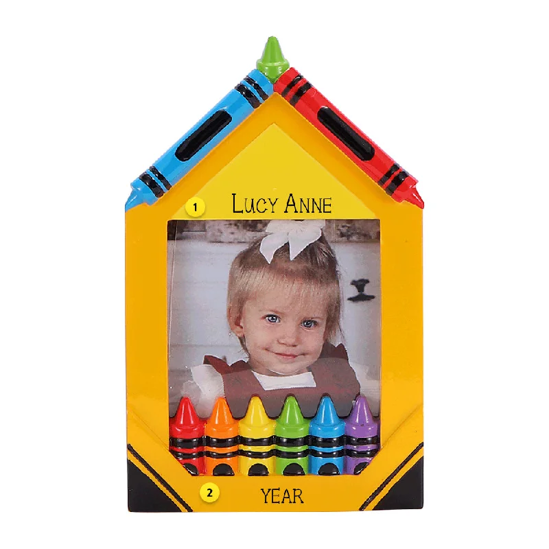 Personalized Crayon Photo Frame Ornament