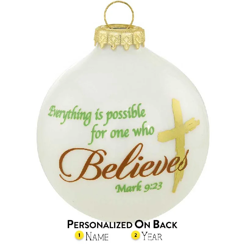 Personalized Everything Is Possible Glass Bulb Ornament