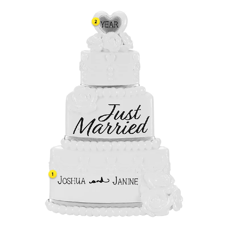 Personalized Just Married Wedding Cake Ornament