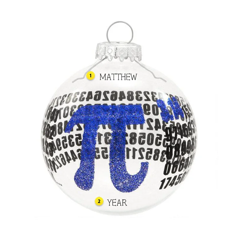 Personalized PI Glass Bulb Ornament