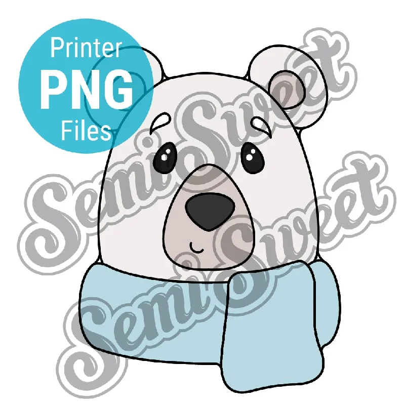 Polar Bear with Scarf - PNG Images