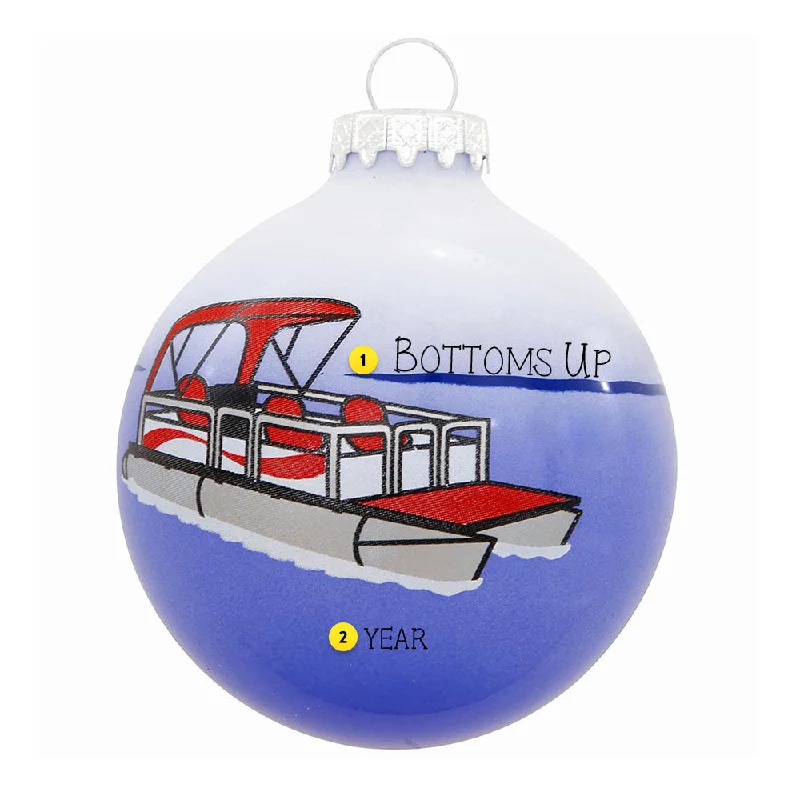 Personalized Pontoon Boat Glass Bulb Ornament