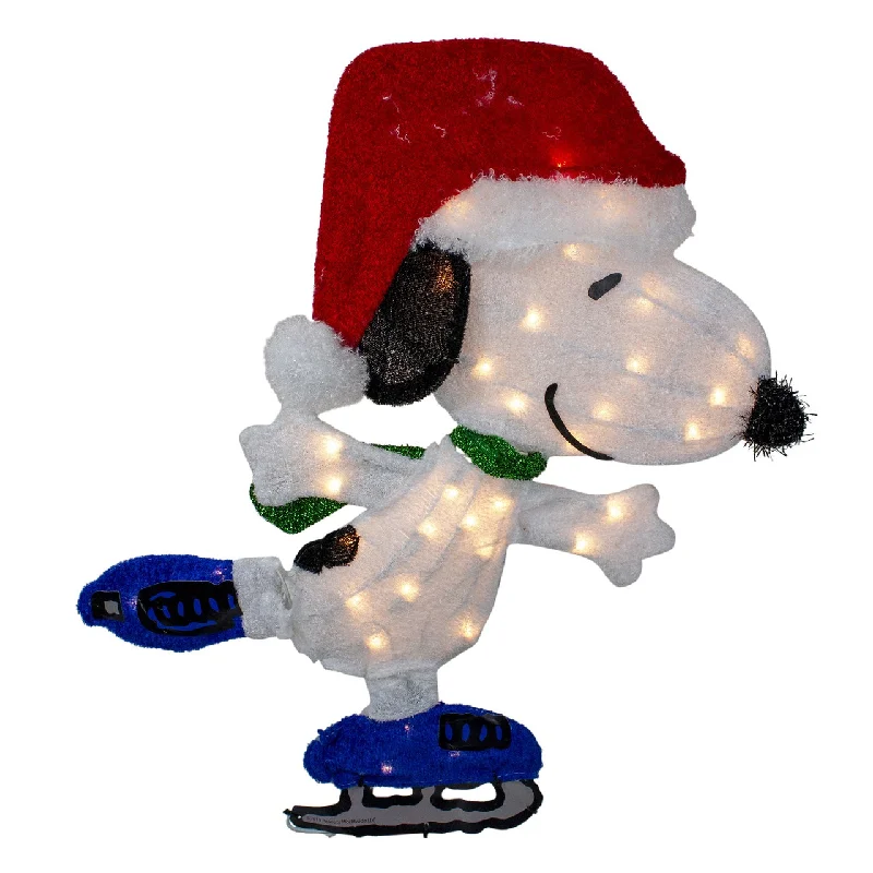 24" Pre-Lit Peanuts® Snoopy on Ice Skates Outdoor Holiday Decoration