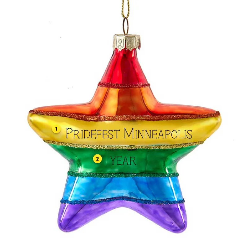 Personalized Pride Glass Star Ornament