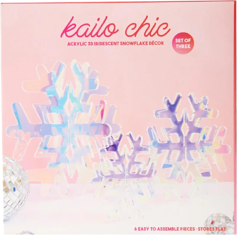 KAILO CHIC IRIDESCENT ACRYLIC SNOWFLAKES