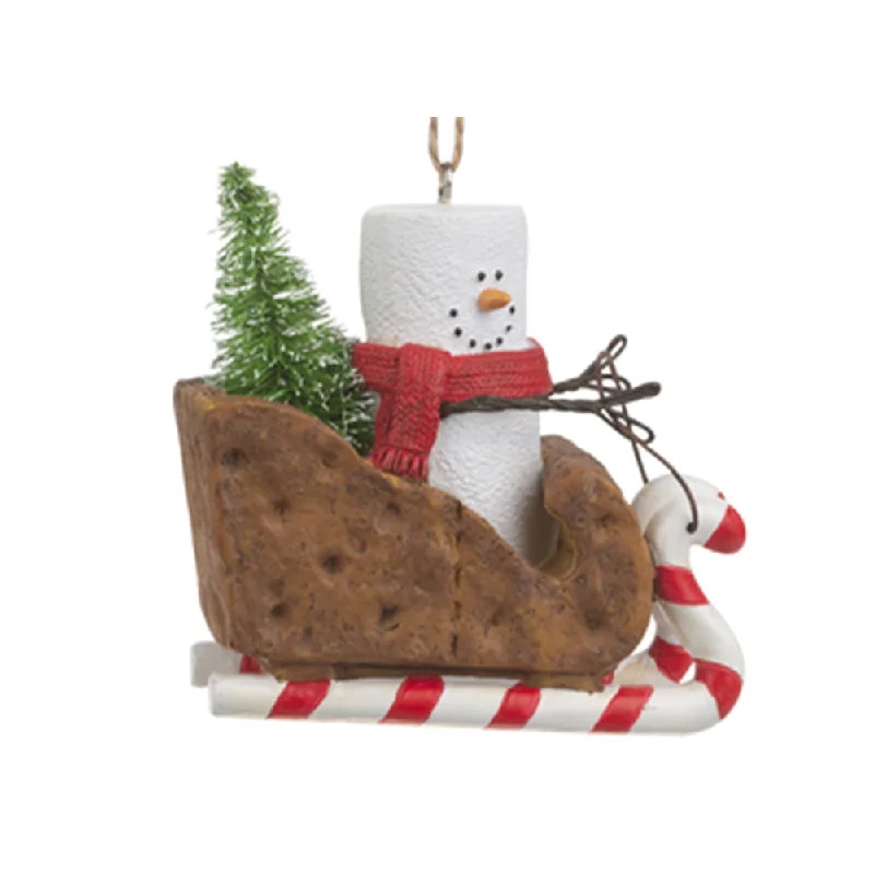 S'mores Graham Cracker Sled Ornament