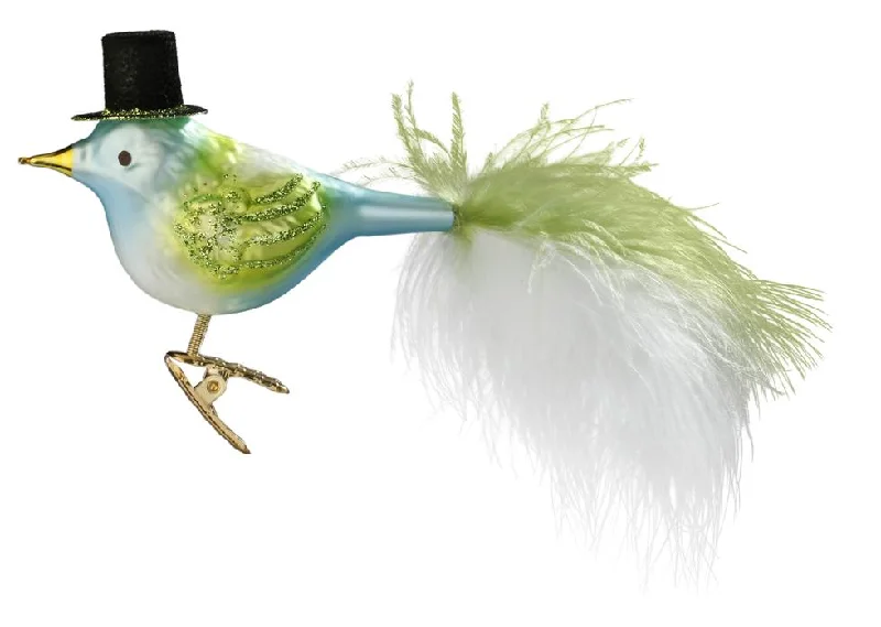 Top Hat Feathers Ornament by Inge Glas of Germany